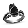 Thumbnail Image 0 of Enchanted Disney Villains Jafar Onyx and 1/8 CT. T.W. Diamond Snake Split Shank Ring in Black Sterling Silver - Size 7