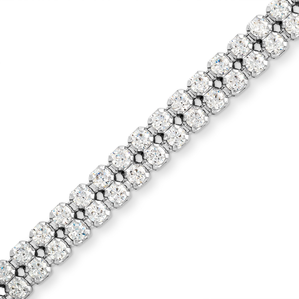 Zales 2 carat white gold lab diamond tennis bracelet