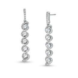 1 CT. T.W. Diamond Cascading Five Stone Dangle Drop Earrings in 10K White Gold