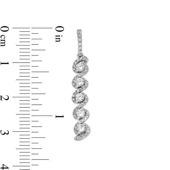 1 CT. T.w. Diamond Cascading Five Stone Dangle Drop Earrings in 10K White Gold