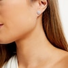 Thumbnail Image 2 of 1/4 CT. T.W. Cushion Multi-Diamond Double Frame Stud Earrings in 10K White Gold