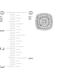 Thumbnail Image 3 of 1/4 CT. T.W. Cushion Multi-Diamond Double Frame Stud Earrings in 10K White Gold