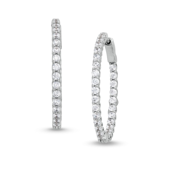 2 CT. T.w. Diamond Inside-Out Hoop Earrings in 10K White Gold