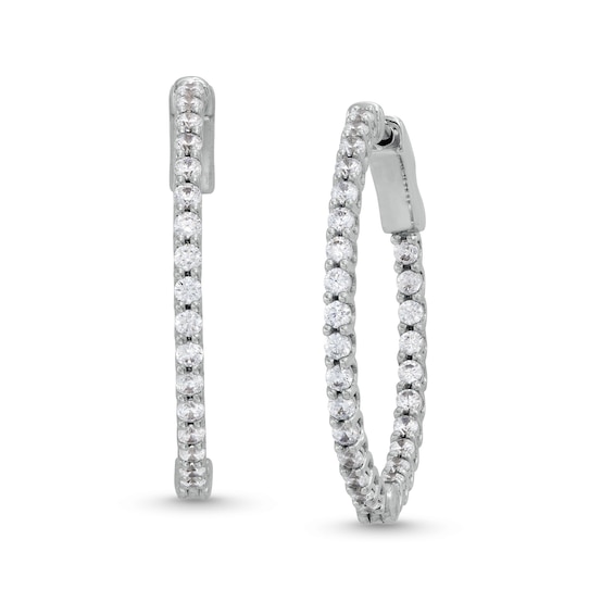 1 CT. T.w. Diamond Inside-Out Hoop Earrings in 10K White Gold