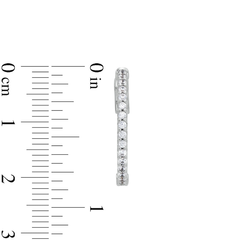 Main Image 3 of 1/2 CT. T.W. Diamond Inside-Out Hoop Earrings in 10K White Gold