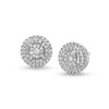 Thumbnail Image 1 of 1/4 CT. T.W. Multi-Diamond Layered Frame Stud Earrings in 10K White Gold