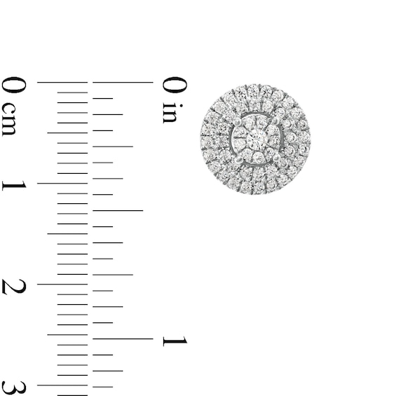 1/4 CT. T.w. Multi-Diamond Layered Frame Stud Earrings in 10K White Gold