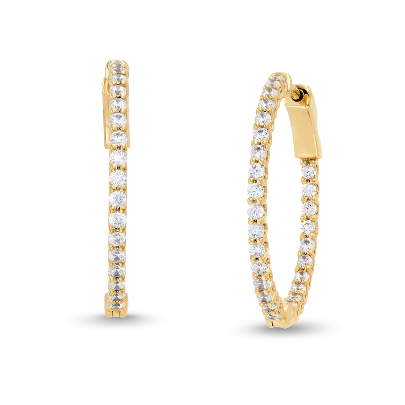 1 CT. T.W. Diamond Inside-Out Hoop Earrings in 10K Gold