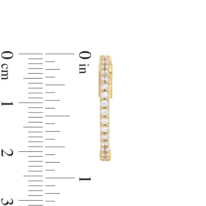 Main Image 3 of 1/2 CT. T.W. Diamond Inside-Out Hoop Earrings in 10K Gold