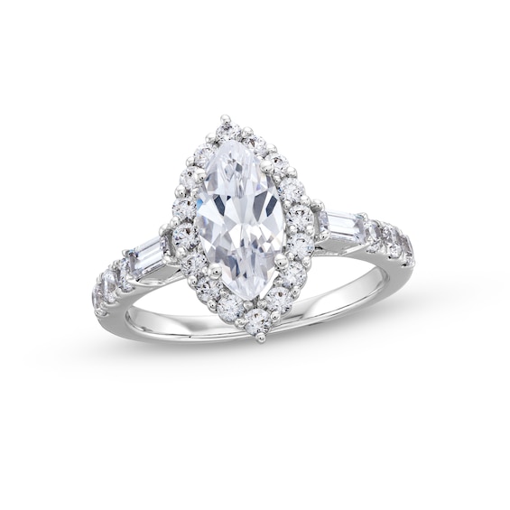 1-3/4 CT. T.w. Marquise-Cut Certified Lab-Grown Diamond Frame Engagement Ring in 14K White Gold (F/Vs2)