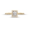 Thumbnail Image 3 of 1/4 CT. T.W Princess-Shaped Multi-Diamond Square Frame Promise Ring in 10K Gold