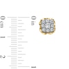 Thumbnail Image 3 of 1/4 CT. T.W. Cushion Multi-Diamond Scallop Frame Stud Earrings in 10K Gold