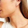 Thumbnail Image 2 of 1/5 CT. T.W. Multi-Diamond Scallop Frame Stud Earrings in 10K Gold