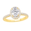 Thumbnail Image 0 of 1-1/2 CT. T.W. Oval Certified Lab-Created Diamond Frame Engagement Ring in 14K Gold (F/VS2)
