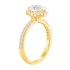Thumbnail Image 1 of 1-1/2 CT. T.W. Oval Certified Lab-Created Diamond Frame Engagement Ring in 14K Gold (F/VS2)
