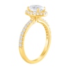 Thumbnail Image 2 of 1-1/2 CT. T.W. Oval Certified Lab-Grown Diamond Frame Engagement Ring in 14K Gold (F/VS2)