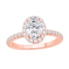 Thumbnail Image 1 of 1-1/2 CT. T.W. Oval Certified Lab-Grown Diamond Frame Engagement Ring in 14K Rose Gold (F/VS2)