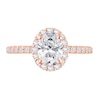 Thumbnail Image 3 of 1-1/2 CT. T.W. Oval Certified Lab-Grown Diamond Frame Engagement Ring in 14K Rose Gold (F/VS2)