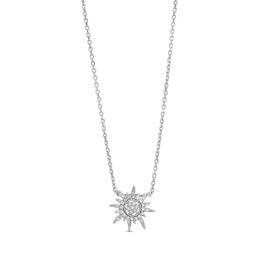 1/10 CT. T.W. Diamond Flowy Sun Pendant in Sterling Silver