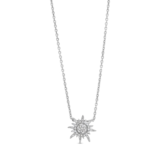 1/10 CT. T.w. Diamond Flowy Sun Pendant in Sterling Silver