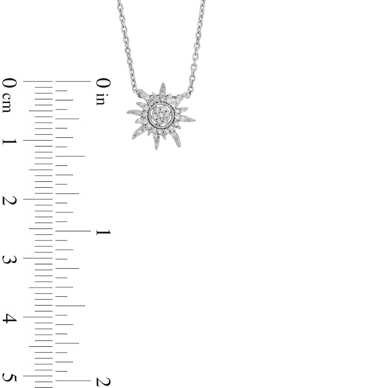 Main Image 4 of 1/10 CT. T.W. Diamond Flowy Sun Pendant in Sterling Silver