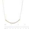 Thumbnail Image 2 of 3/4 CT. T.W. Baguette and Round Diamond Duo Alternating Curved Bar Necklace in 10K Gold