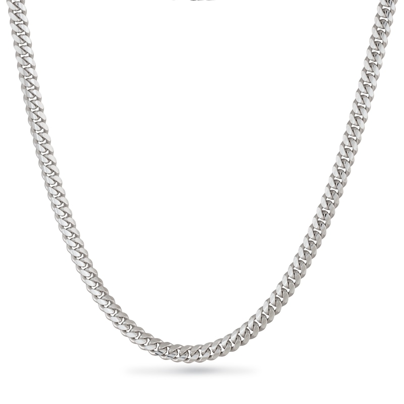 7.2mm Diamond-Cut Cuban Curb Chain Necklace in Solid Sterling Silver  - 22"