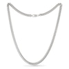 Thumbnail Image 1 of 7.2mm Diamond-Cut Cuban Curb Chain Necklace in Solid Sterling Silver  - 22"