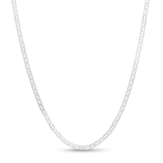 2.5mm Diamond-Cut Mariner Chain Necklace in Solid Sterling Silver