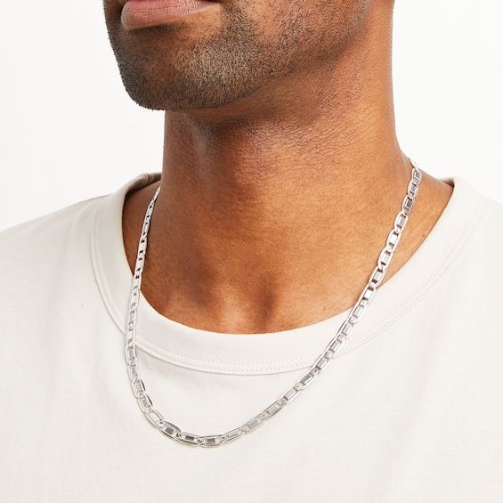 6.2mm Diamond-Cut Valentino Chain Necklace in Solid Sterling Silver - 22"