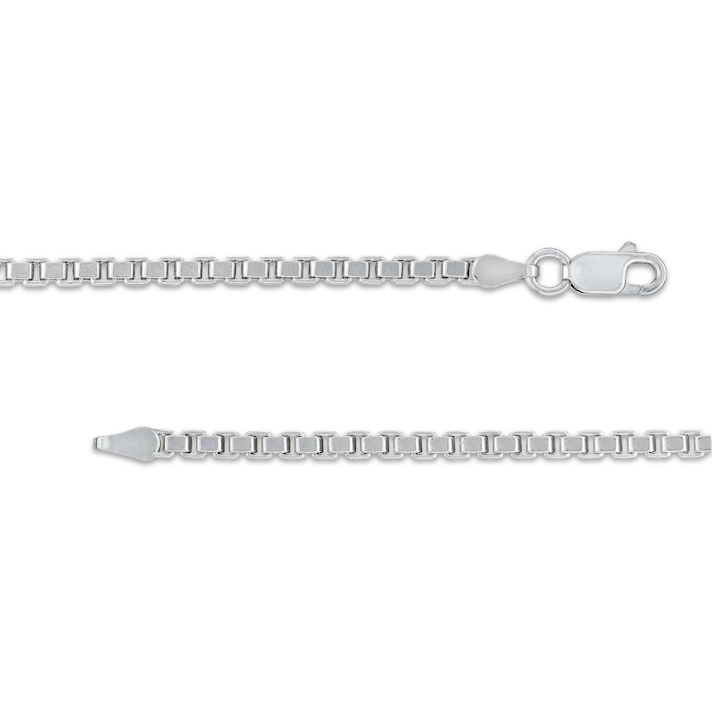 2.4mm Diamond-Cut Box Chain Necklace in Solid Sterling Silver  - 20"