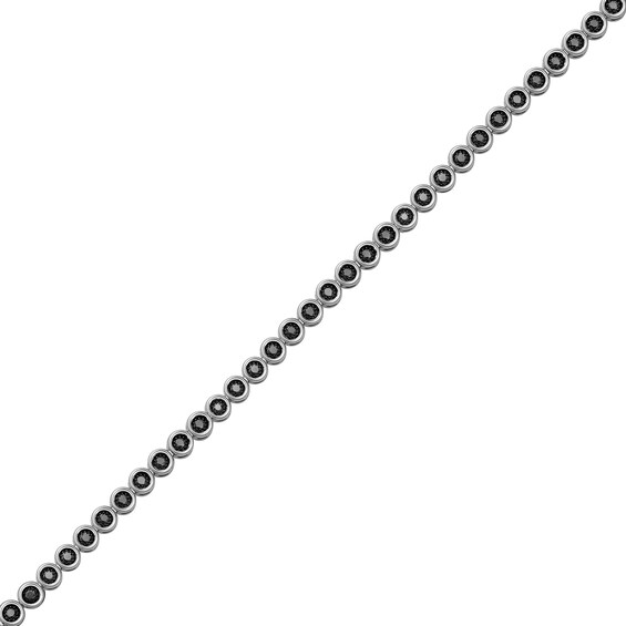 Men's 3-1/2 CT. T.w. Black Diamond Bezel-Set Tennis Bracelet in Sterling Silver - 8.5"