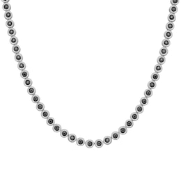 Men's 5 CT. T.W. Black Diamond Bezel-Set Tennis Necklace in Sterling Silver - 22"
