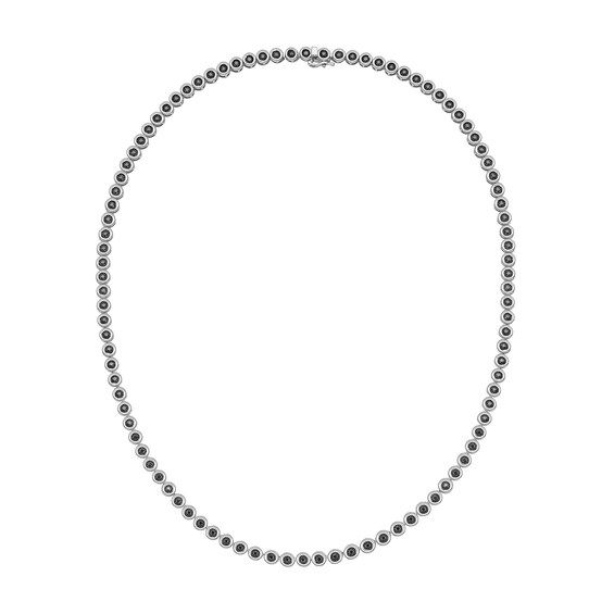 Men's 5 CT. T.w. Black Diamond Bezel-Set Tennis Necklace in Sterling Silver - 22"