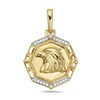 Thumbnail Image 1 of 1/5 CT. T.W. Diamond Hexagon Frame Eagle Profile Necklace Charm in 10K Gold