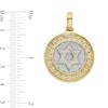 Thumbnail Image 4 of 1/2 CT. T.W. Diamond Greek Key Frame Star of David Medallion Necklace Charm in 10K Gold