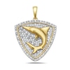 Thumbnail Image 1 of Men's 3/4 CT. T.W. Diamond Shield Shark Necklace Charm in 10K Gold