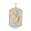 Thumbnail Image 1 of 3/4 CT. T.W. Diamond Dog Tag with Cobra Necklace Charm in 10K Gold