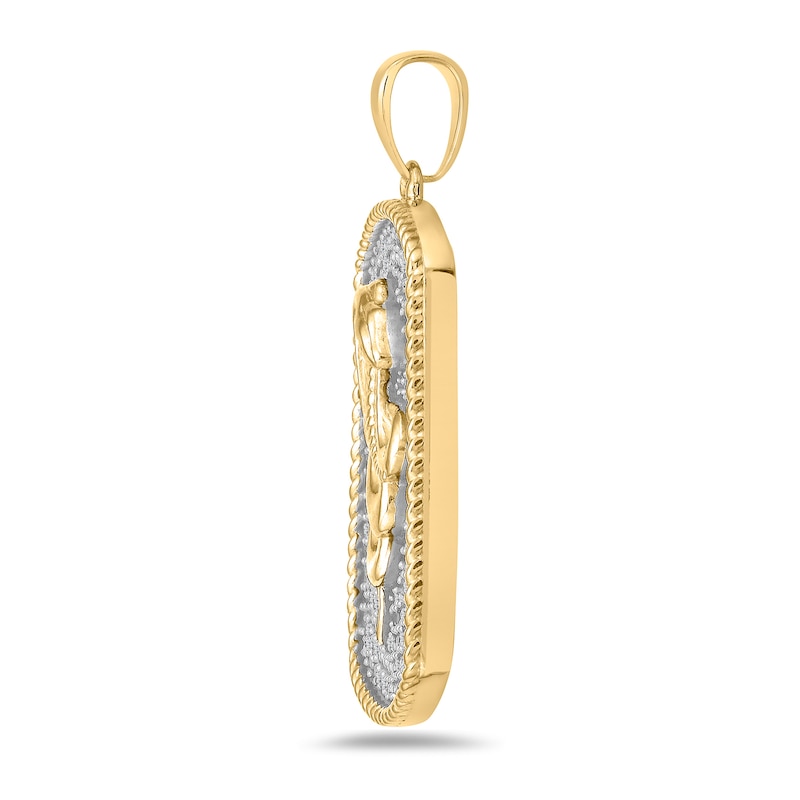 Main Image 2 of 3/4 CT. T.W. Diamond Dog Tag with Cobra Necklace Charm in 10K Gold