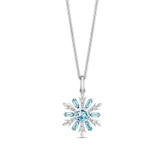 Collectorâs Edition Enchanted Disney Frozen 10th Anniversary Snowflake Pendant and Stud Earrings Set in Sterling Silver