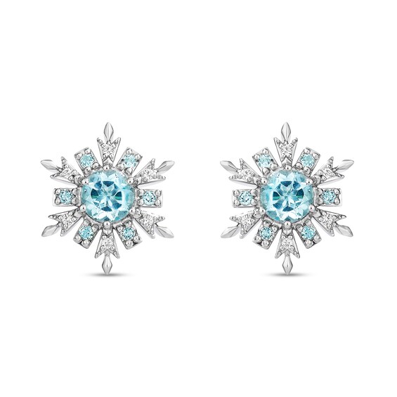 Collectorâs Edition Enchanted Disney Frozen 10th Anniversary Snowflake Pendant and Stud Earrings Set in Sterling Silver