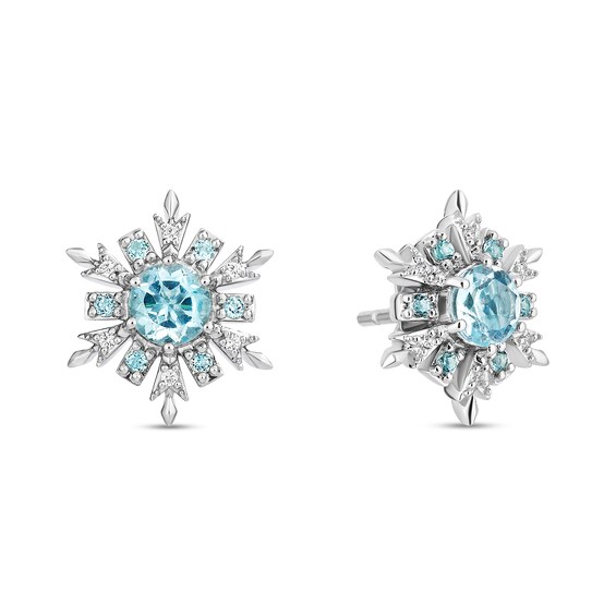Collectorâs Edition Enchanted Disney Frozen 10th Anniversary Snowflake Pendant and Stud Earrings Set in Sterling Silver