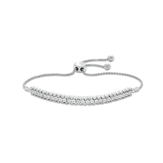 1/2 CT. T.w. Diamond Miracle Multi-Row Bolo Bracelet in Sterling Silver - 9.5"