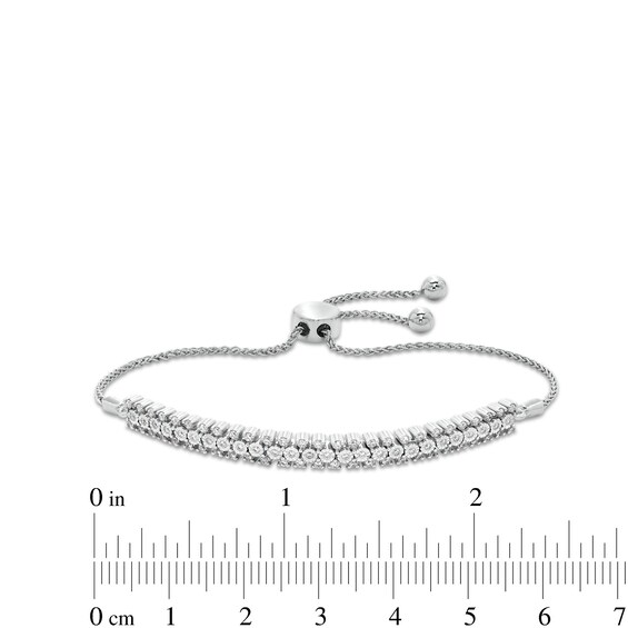 1/2 CT. T.w. Diamond Miracle Multi-Row Bolo Bracelet in Sterling Silver - 9.5"