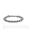 Thumbnail Image 3 of Men's 10.9mm Diamond-Cut Curb Chain Bracelet in Solid Sterling Silver with Gunmetal Grey Ruthenium - 9"