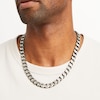 Thumbnail Image 1 of Men's 10.9mm Diamond-Cut Curb Chain Necklace in Solid Sterling Silver  with Gunmetal Grey Ruthenium - 22"