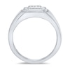Thumbnail Image 3 of 1/4 CT. T.W. Multi-Diamond Cushion Frame Signet Ring in Sterling Silver