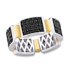 Thumbnail Image 1 of Eternally Bonded 1-1/2 CT. T.W. Black Diamond Collar Station Band in 14K Two-Tone Gold