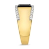 Thumbnail Image 2 of Cushion-Shaped Onyx and 1/3 CT. T.W. Diamond Edge Signet Ring in 10K Gold