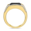 Thumbnail Image 3 of Cushion-Shaped Onyx and 1/3 CT. T.W. Diamond Edge Signet Ring in 10K Gold